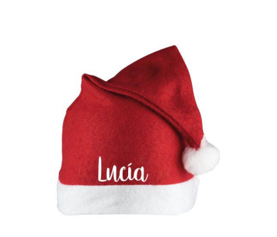 gorro papá noel con nombre personalizado como detalle de navidad